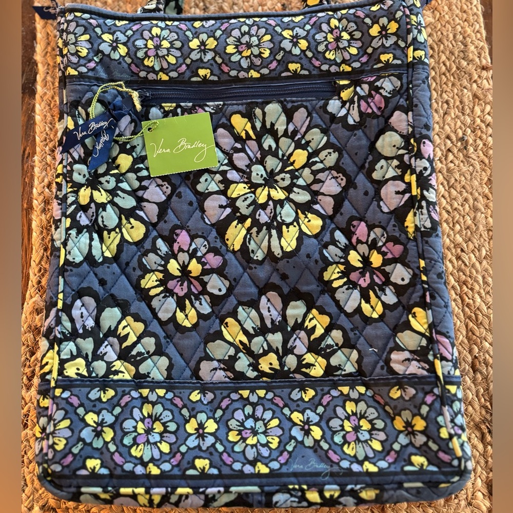 Vera Bradley Indigo Pop Floral Laptop Bag  Checkpoint‎ friendly NWT